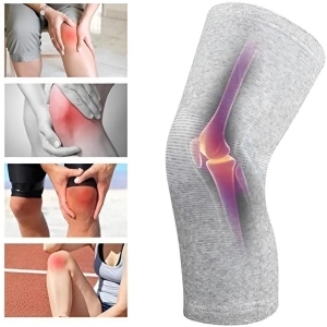Unisex Bamboo Charcoal Elastic Warm Knee Sleeves-L-adjustable