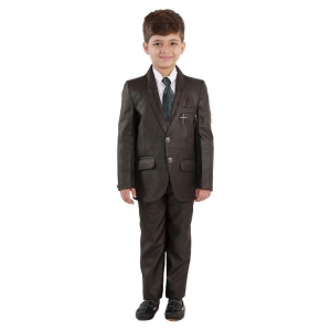 Fourfolds 4 Piece Coat Suit with Shirt Pant Blazer & Tie for Kids & Boys_SH162 - None