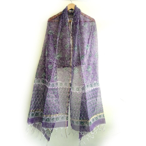 india-scarves-bagru-hand-block-floral-kota-doria-cotton-silk-purple-color-floral-dupatta