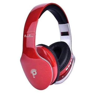 PunnkFunnk P18 Wireless Bluetooth Over The Ear Headphone with Mic (Red)