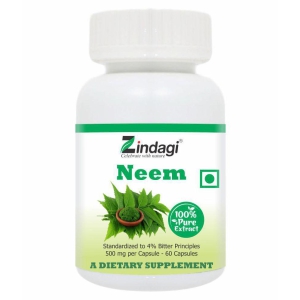 Zindagi Neem Extract Capsules - Anti Viral And Health Supplement 60 gm Natural Multivitamins Capsule