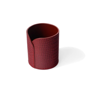 Recycled Leather Pen Holder-Maroon