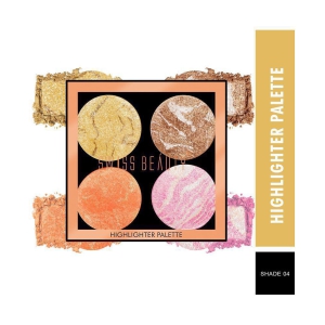 Swiss Beauty Highlighter Palette (Shade-04), 10gm