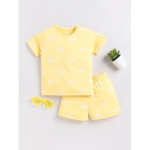 Yellow Sunglass Print Co-ord Set-9-12 m