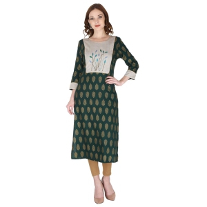 SHOPPING QUEEN Women's Embroidered Rayon Straight Kurta