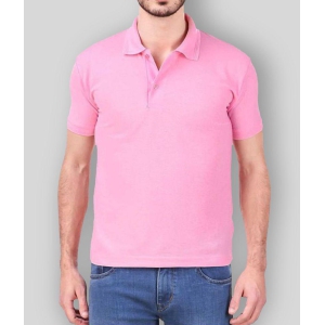 FASHION365 - Pink Cotton Blend Slim Fit Mens Polo T Shirt ( Pack of 1 ) - None