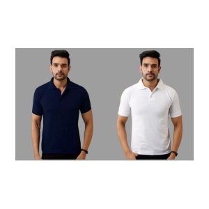 SKYRISE - Multicolor Cotton Blend Slim Fit Men's Polo T Shirt ( Pack of 2 ) - None