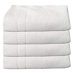 AYUS Quik Dry Bath Towel| 100% Cotton | Soft, Fluffy & Super Absorbent | Colour: White | for Men, Women & Kids | 375 GSM | Contents: 4 Pcs Large Bath Towel | Size: 76cm X 152cm | Made in India