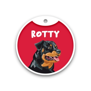 Customized Dog Id Tag - Rottweiler-Standard / Blue