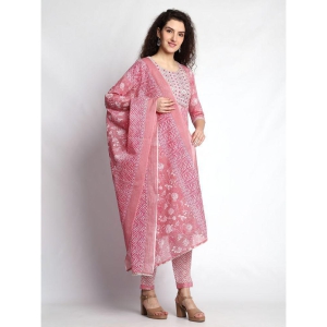 HIGHLIGHT FASHION EXPORT - Pink Straight Cotton Womens Stitched Salwar Suit ( Pack of 1 ) - None