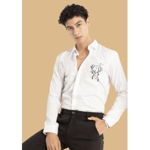 Deer Printed White ClubWear Shirts By Offmint-L