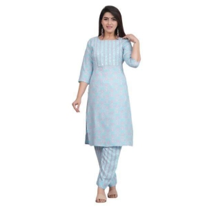 Monica Fashion Women's Rayon Fabric Printed Traditional Straight Printed Kurta and Pant Set