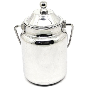 Dynore - Ghee Bharni 400 ML Steel Silver Oil Container ( Set of 1 ) - Silver