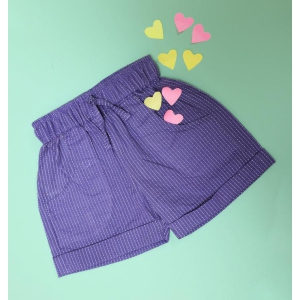 Katha Stitch Shorts in Purple-8-10 years