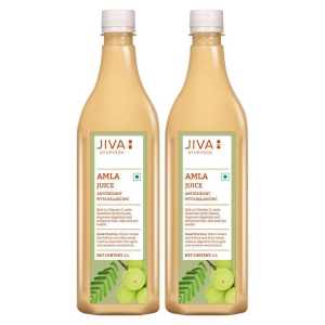 Jiva Amla Juice - 1 Litre - Pack of 2 - Made With Fresh Amla, Cold Pressed And No Artificial Flavours, Enriched with Antioxidants and Boosts Immunity.