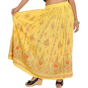 Ukal Traditional Long Skirt Lehenga with Printed Flowers and Embroidered Sequins for Womens and Girls