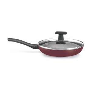 Milton Pro Cook Granito Induction Fry Pan With Lid, 24 Cm, Burgundy