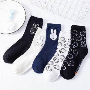 Cute Rabbit Face Design Cotton Socks