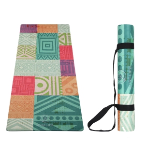 Microfiber & Natural Rubber 5MM Yoga Mat-Abstract Marble