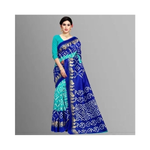 Anand Sarees - Blue Silk Blend Saree With Blouse Piece (Pack of 1)