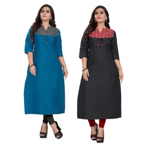 Rangrasiya Multicolor Cotton Straight Kurti - M