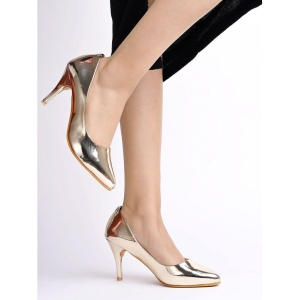 Shoetopia Gold Womens Pumps Heels - None