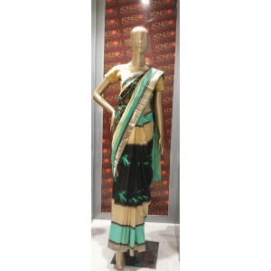 Embroidery Saree-FS / BLACK-GREEN