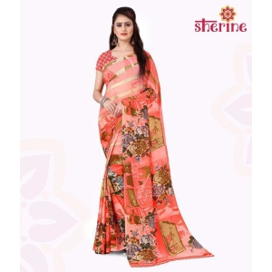 ANAND SAREES Pink Georgette Saree