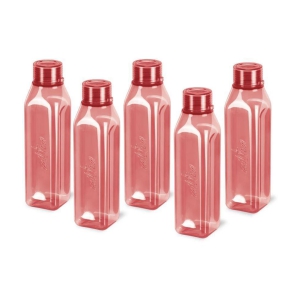 Milton Prime 1000 Pet Water Bottle, Set of 5, 1 Litre Each, Burgundy | BPA Free | 100% Leak Proof | Office Bottle | Gym Bottle | Home | Kitchen | Travel Bottle | Hiking | Treking Bottle - Bu