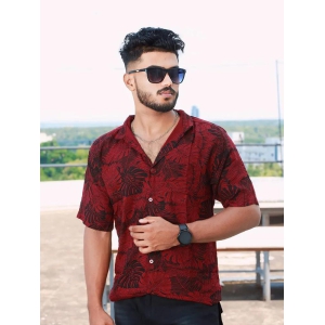 Men Regular Fit Rayon Printed Half Sleeve Casual Shirt-Satin / XXL