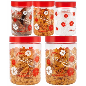 PearlPet - Red Polyproplene Food Container ( Pack of 5 ) - Red