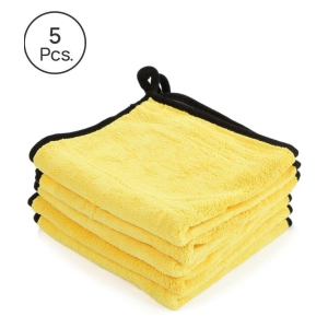 HOMETALES - Multicolor 600 GSM Microfiber Car & Bike Cleaning Cloth For Automobile Car accessories ( Pack of 5 )