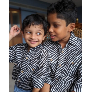 Cotton Malmal Shirt for Boys, Men | Leheriya Black-3-4Y