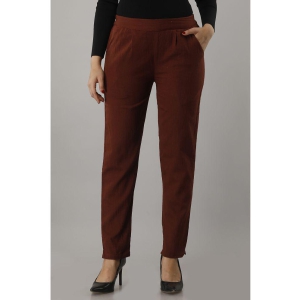 SVARCHI - Brown Cotton Straight Women's Casual Pants ( Pack of 1 ) - None