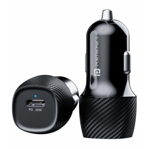 Portronics Car Mobile Charger Car Power 18 Black