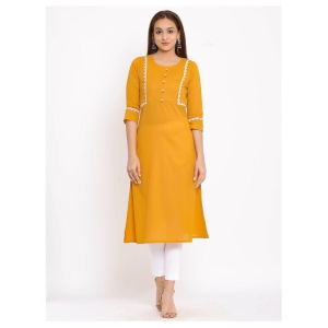 fabbibaprints-yellow-cotton-womens-straight-kurti-s