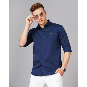 Paul Street - Navy Blue 100% Cotton Slim Fit Men's Casual Shirt ( Pack of 1 ) - None