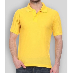 FASHION365 - Yellow Cotton Blend Slim Fit Men's Polo T Shirt ( Pack of 1 ) - None