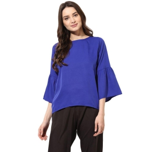 One femme Womens Solid Flared Sleeves Top
