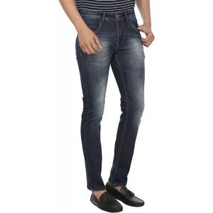 Men Slim Mid Rise Dark Blue Jeans