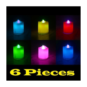 JMALL - LED Candle Battery Opearted Multi ( Pack of 6 )