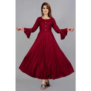 sipet-maroon-rayon-womens-flared-kurti-pack-of-1-none