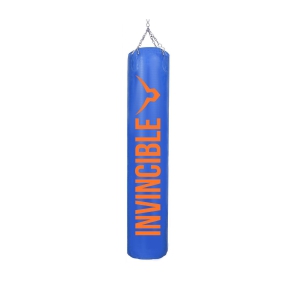 Invincible Classic Filled Vinyl Never Tear Boxing Bag-Blue / 6 Ft -55 KG