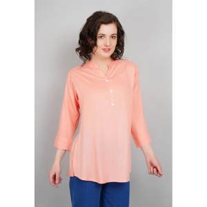 AKTIF Rayon Solid Straight Womens Kurti - Peach ( Pack of 1 ) - None