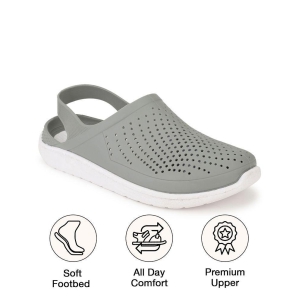 UrbanMark Men Perforated Water-Resistance Clog Sandals- Grey - None