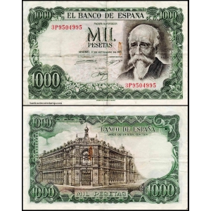 Spain 1000 Pesetas Used & Damage Banknote