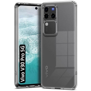 NBOX Plain Cases Compatible For Silicon Vivo V30 Pro 5G ( Pack of 1 ) - Transparent