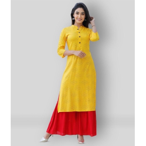 MAUKA - Yellow Straight Rayon Womens Stitched Salwar Suit ( Pack of 1 ) - 5XL