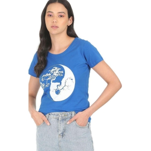 Sugr - Cotton Blend Regular Blue Women's T-Shirt ( Pack of 1 ) - None