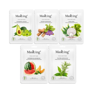 masking-bamboo-orange-saffron-algae-watermelon-tea-tree-face-sheet-mask-100-ml-pack-of-5